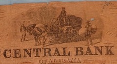 1856 $1 Central Bank of Alabama Obsolete Banknote Ornate Horse Wagon Scene