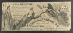 1855 $5 Bank of East Tennessee Knoxville TN Obsolete