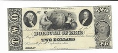 $2 Borough of Erie Pennsylvania 1840s Maid Shield Eagle Choice Uncirculated Rare