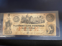 RARE 1856 $5 DOLLARS Note Winnsboro SC
