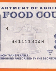Food Stamp Coupon $5.00 1979 B B41111304M, Month Code H SCRIP TOKEN USDA
