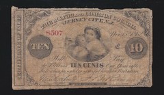 US 10C 1862 New Jersey Mayor & Common Council of Jersey City Obsolete Note F-VF