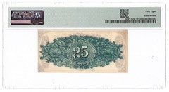 1868 25c TwentyFive First National Oyster Bank Remainder Note Monaskon VA PMG 58