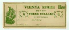 1870’s $1 Ira B. Mackey (Vienna Store) – Vienna, OHIO Merchant Scrip XF/AU