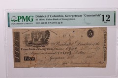 1815 $5., Obsolete Currency., Alexandria, VA, PMG F12., Store #GDC005