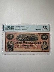 Eastern Bank Of Alabama Eufaula $10 1859 Remainder 55 About Uncirculated