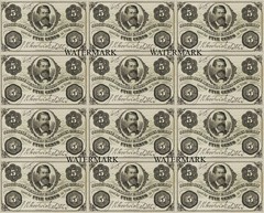 Scott’s Nine Hundred U.S. Cavalry Sutler 5¢ Obsolete Currency Sheet REPRO