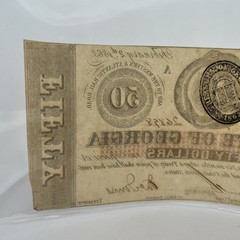 1863 $50 The State of Georgia Milledgeville Ga Obsolete Civil War Era Bank Note