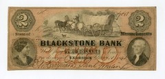 1860 $2 The Blackstone Bank – Uxbridge, MASSACHUSETTS (Altered) Note
