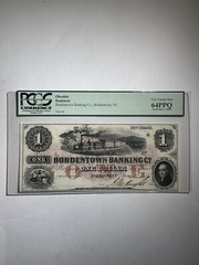 Bordertown Banking Co. Bordentown NJ $1 June 1, 1855 Very Choice New 64 PPQ