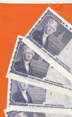 FOOD STAMP COUPON one $5.00 scrip token USDA dept of AGRICULTURE UNC