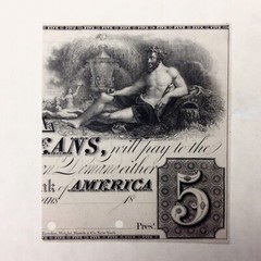 ~1800’s Proof Vignette $5 Five Dollars Obsolete Currency