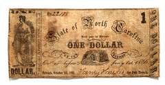 State of North Carolina One Dollar Oct 1st 1861 – overprint with train vignette!