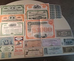 SLING’s🪙 RARE -1880’s-1950’s Obsolete Check Coupons 35 Items Stocks RETAIL $187