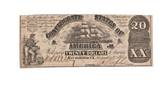 1861 September 2, $20 Confederate States Of America Richmond Virginia