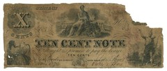 1854 State of Indiana 10 Cent Note (L6861)