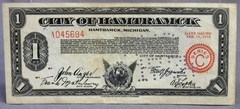 City Of Hamtramck Depression Scrip ~ $1 ~ Series C ~ 1934 ~ Paper Money Currency