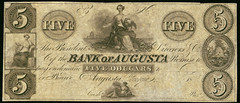 GA $5 Bank of Augusta Georgia 1830s-50s Haxby GA-30 G66