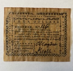 North Carolina Currency Bank Voucher 1778 $4 Collectable Reproduction
