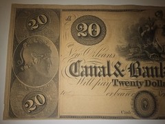 1840’s $20 Canal & Banking Co. New Orleans Very Choice / Crispy!