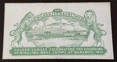 Vintage 1933 Ringling Bros. Show (Circus) 50th Anniv. Baraboo WI Wisconsin Scrip