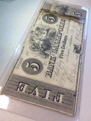 Scarce 1839 $5 Bank of Gallipolis- Under 200 Exist Today- Obsolete Currency Note