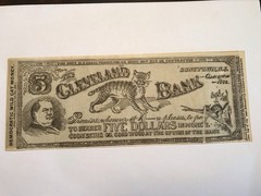 A&O-1892 Bunctown, New Jersey $5 Cleveland Political Satirical Wild Cat Money-NJ