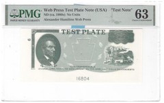 Web Press Test Plate Note PMG Certified 63 Choice Uncirculated