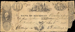 MI $10 DETROIT The Bank of Michigan Jan 1, 1830 Haxby MI-140 S5
