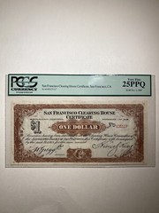 San Francisco Clearing House Certificate CA $1 Nov. 1 1907 Very Fine 25 PPQ