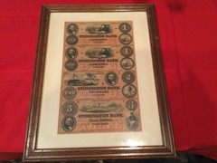 STONINGTON, CONNECTICUT UNCUT SHEET $1, $1, $2, $3 Framed BEST OFFER