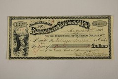 Auditor’s State Office Treasurer of Klickitat County Funds WT 1883 1800s Antique