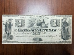 1835 $1 Dollar The Bank of Washtenaw, Michigan Banknote BH-170