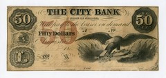 1854 $50 The City Bank – Augusta, GEORGIA Note