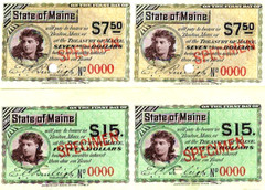 COUPON(S) of RARE 1900 STATE OF MAINE SPECIMEN BOND Buy 2 to get 2 Denominations