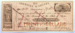 CHOICE CRISP AU-CU 1863 $20 TEXAS TREAS WARRANT Confederate Soldier’s Pay RARE!!