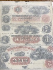 A&O-18-Bank Of Washington,NC Uncut Sheet $3,4,5&$10 Obsolete Currency-ABNCO-RED