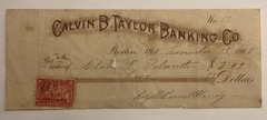 Calvin Taylor Banking Bank Berlin Worcester Co Maryland MD check not currency