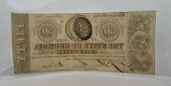 1863 $50 The State of Georgia Milledgeville Ga Obsolete Civil War Era Bank Note