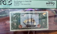 Reed Banknote Co. Fantasy Bill Memphis TN $5 2011 35th Annual IPMS PCGS 66 PPQ