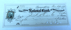 1875 1ST NB BARNESVILLE, OHIO BRIGHT VF+ NICE CRISP PAID REVENUE STAMP