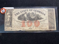 1864 $100 OBSOLETE NOTE CR-21 THE STATE OF GEORGIA