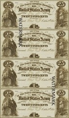 Cincinnati OH – Sutler 47th Regiment O.V.I. 25¢ Obsolete Currency Sheet REPRO