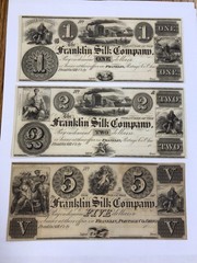 A&O-Franklin, Ohio-3Notes- Franklin Silk Company-$1, $2, &$5-OH