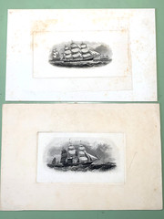 2 – Bureau of Printing & Engraving – Tall Masted Ships – Die Cut Vignette Proofs