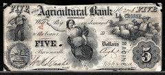 Aug 1, 1855 Brownsville TN Agricultural Bank of Tennessee $5 Obsolete Banknote
