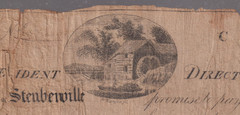 OHIO Bank o Steubenville $5 Dollar Bill 1816 Wells Obsolete Waterwheel Mill Note
