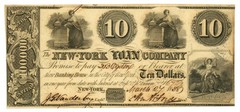 1838 New York Loan Company New York NY $10 Obsolete Note (L7059)