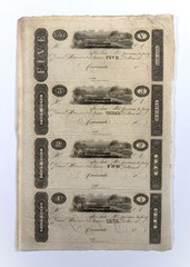 (Uncut Sheet) 1800’s Cincinnati, OHIO Post Notes Payable to James Monroe UNC