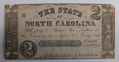 Two Scarce Varieties of 1861 North Carolina $2 Notes (Cr. 1A & Cr. 17)